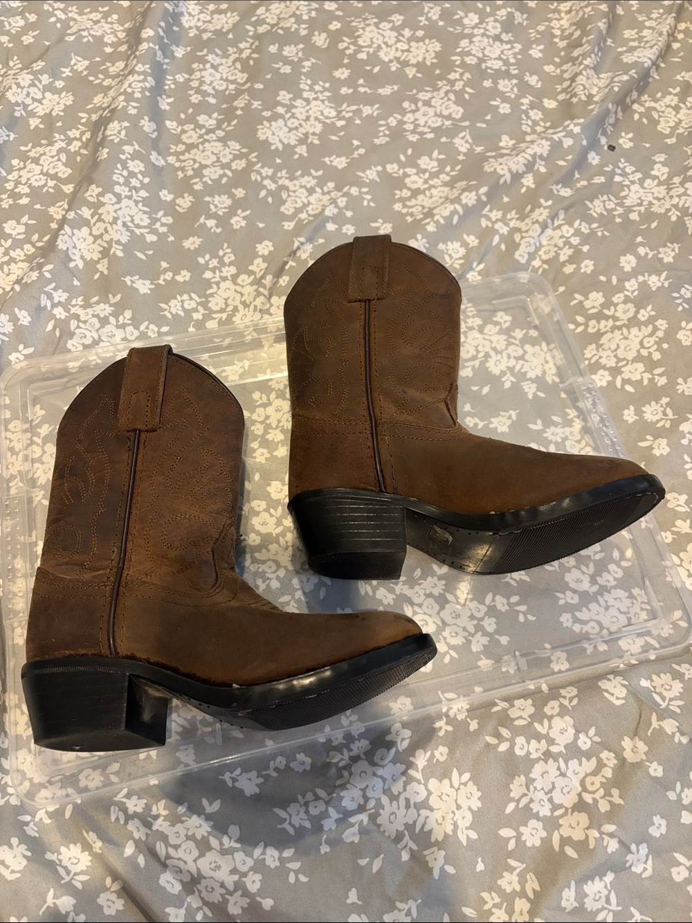 Brown Suede Western Cowboy Boots